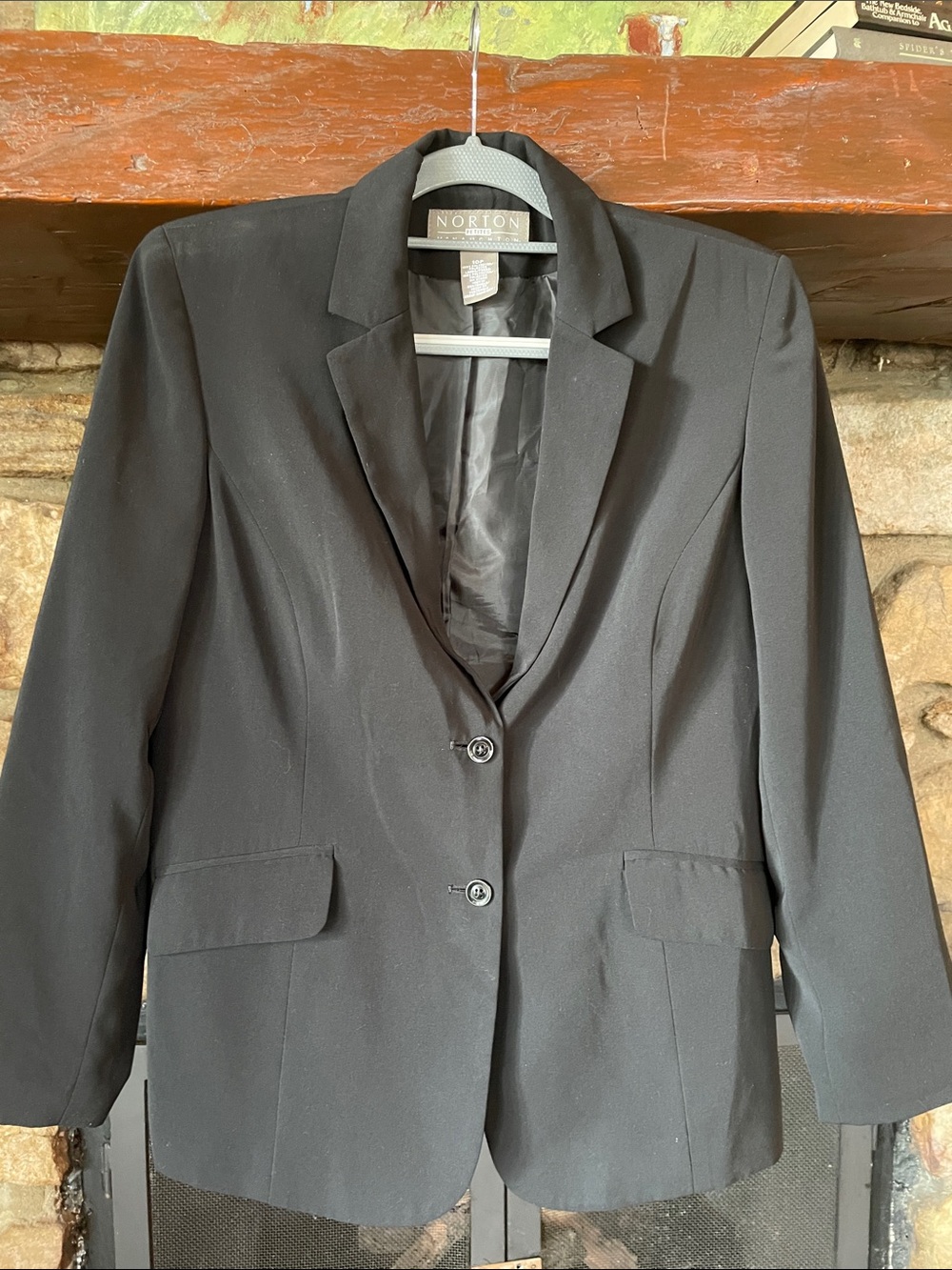 Norton McNaughton Black Tailored Notch-Lapel Blazer